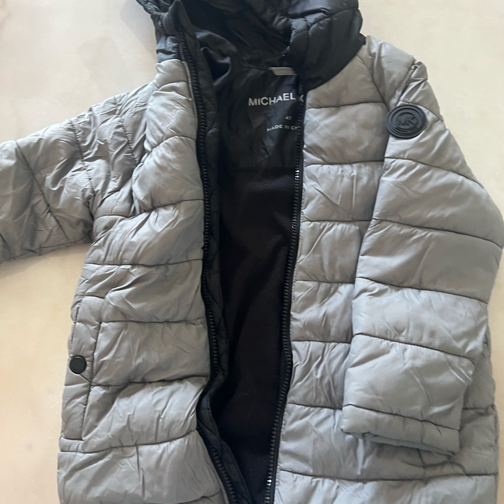 Michael Kors Kids Silver Puffer Coat